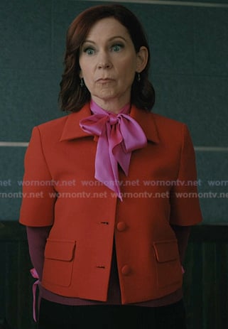 Elsbeth's red short sleeve jacket on Elsbeth