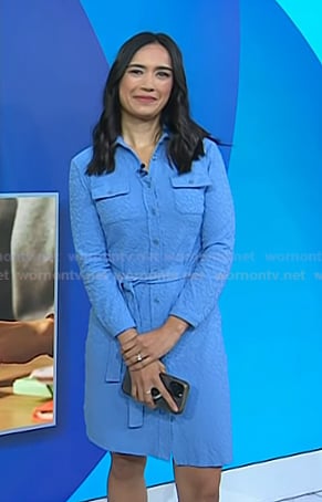 Emilie's blue leopard shirtdress on Today