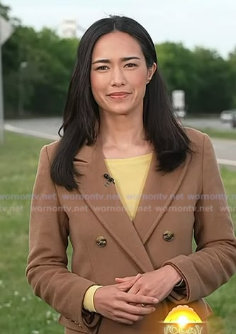 Emilie's camel wool coat on Today