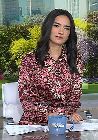 Emilie's pink floral shirtdress on Today