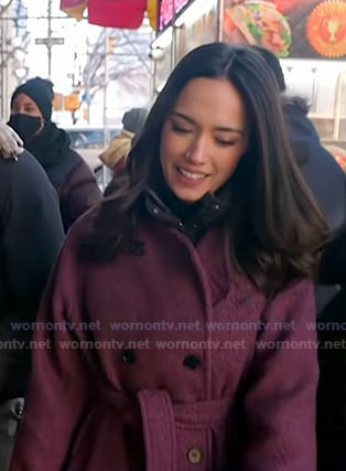 Emilie's purple double breasted coat on Today