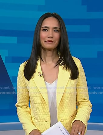 Emilie's yellow textured blazer on Today