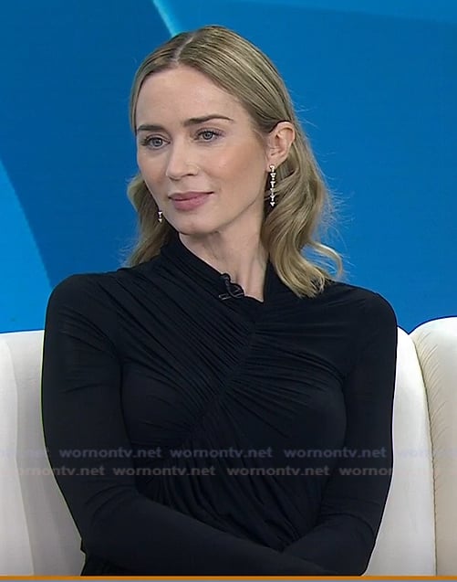 Emily Blunt's black gathered bodysuit on Today