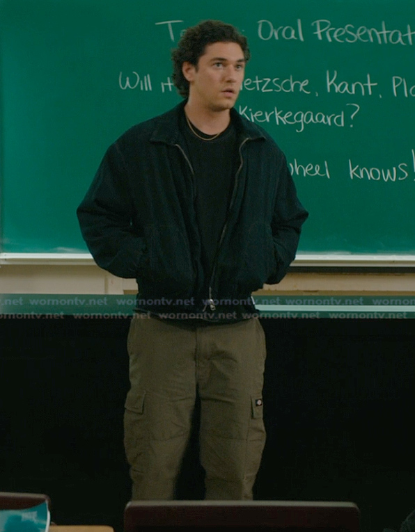 Garrett's green cargo pants on Off Campus