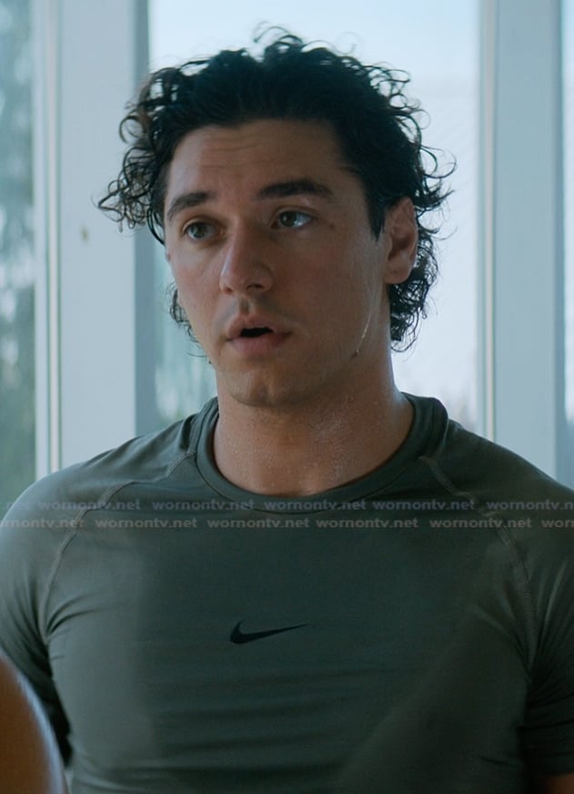 Garrett's sage nike tee on Off Campus