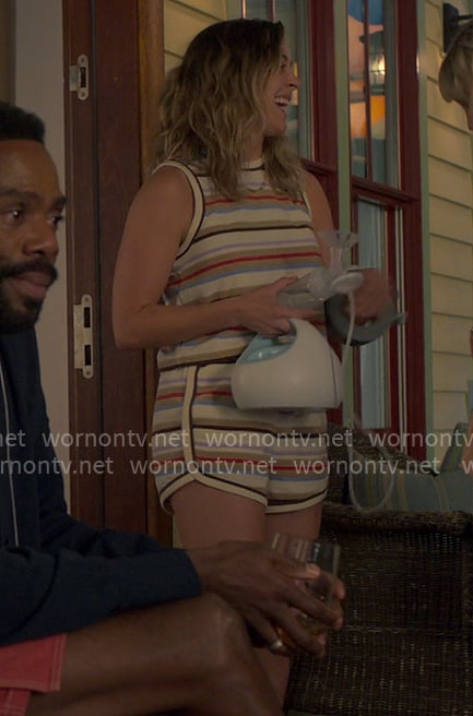 Ginny's striped top and shorts set on The Four Seasons