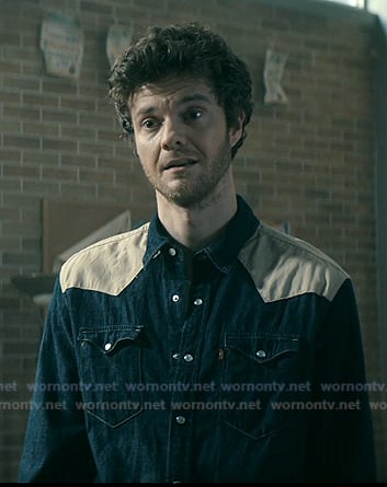 Hughie's black denim western shirt on The Boys