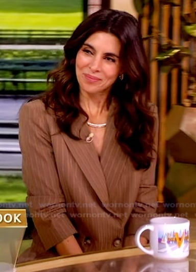 Jamie Lynn Sigler's brown pinstripe blazer on The View