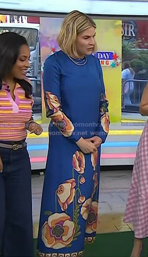 Jenna's blue floral print maxi dress on Today