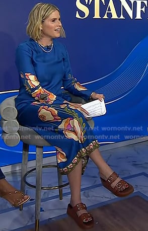 Jenna's brown leather platform sandals on Today