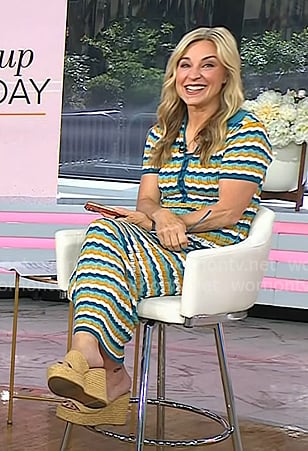 Jennifer Jolly's striped crochet knit dress on Today