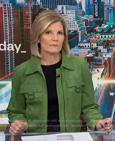 Kate's green suede jacket on NBC News Daily