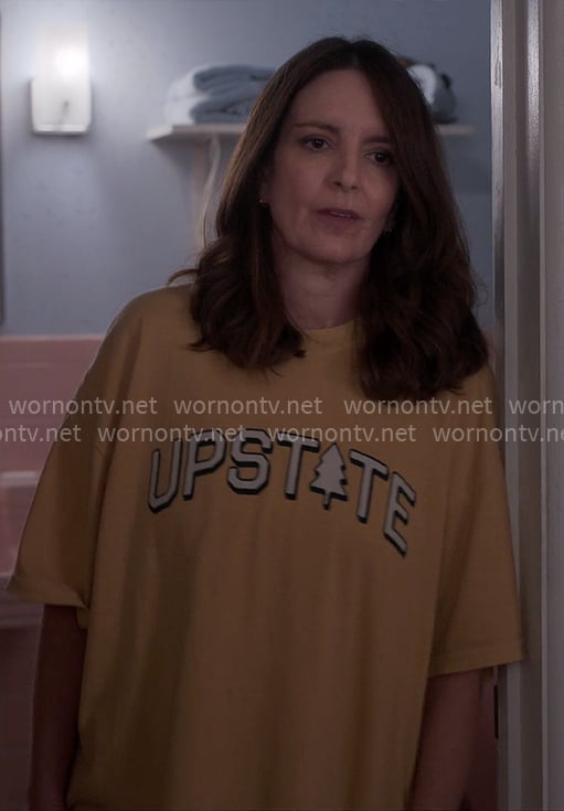 Kate's yellow UPSTATE tee on The Four Seasons