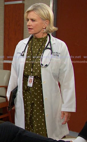 Kayla's green polka dot dress on Days of our Lives