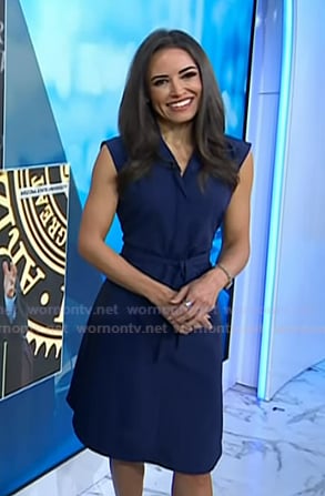 Kaylee's nacy tie waist dress on Today