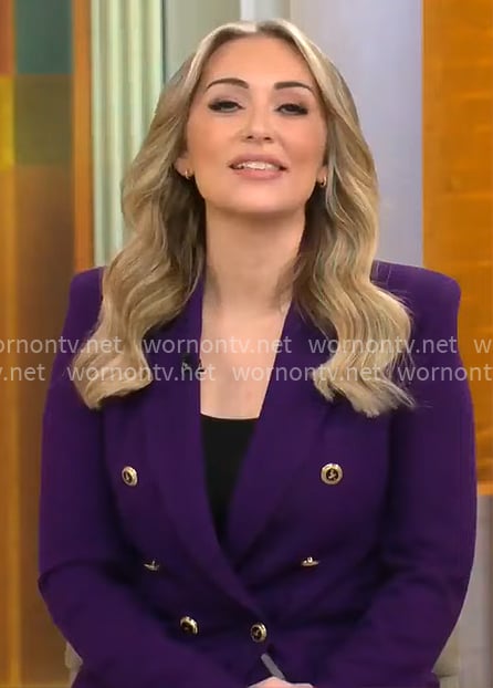 Kelly O'Grady's purple blazer on CBS Mornings