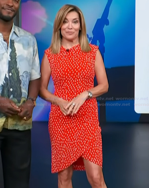 Kit's red dotted dress on Access Hollywood