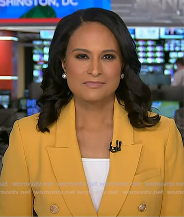 Kristen's yellow double breasted blazer on Today