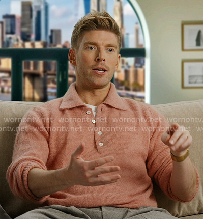 Kyle's pink confessional polo sweater on In The City