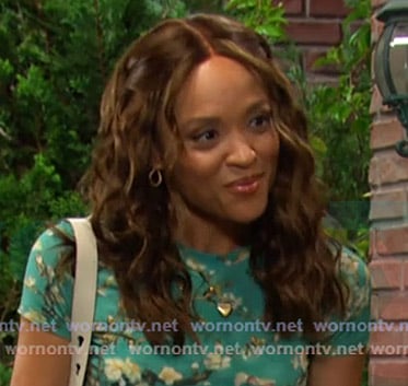 Lani's green floral tee on Days of our Lives