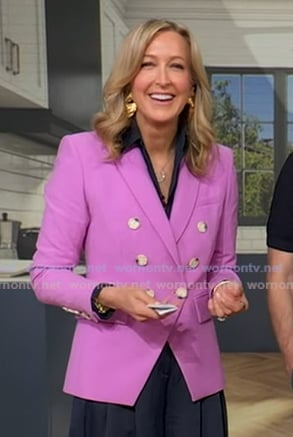 Lara's pink double breasted blazer on Good Morning America