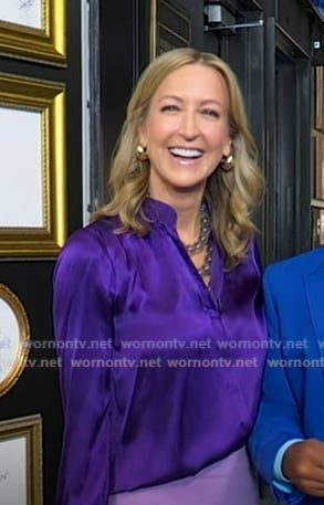 Lara's purple silk blouse on Good Morning America