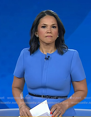 Laura's blue short sleeve peplum jacket on Today