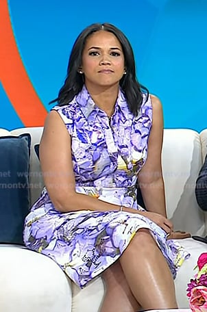 Laura's purple floral sleeveless dress on Today