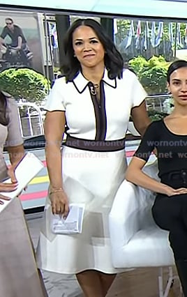 Laura's white zip front knit dress on Today