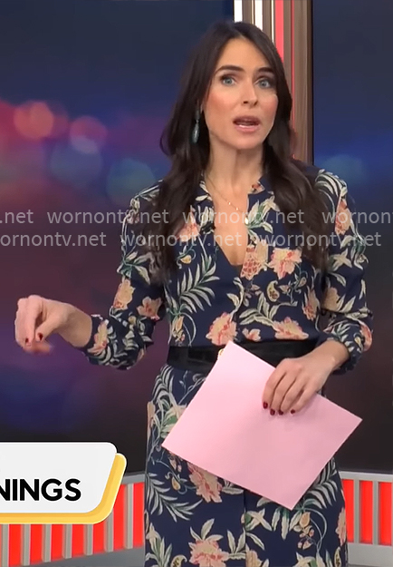 Lilia Luciano's navy floral dress on CBS This Morning