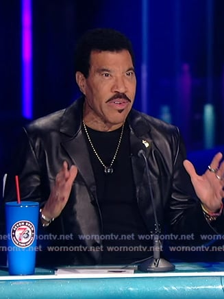 Lionel Richie's black soft leather jacket on American Idol
