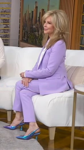 Lisa Hartman Black's lilac blazer and pants on Good Morning America