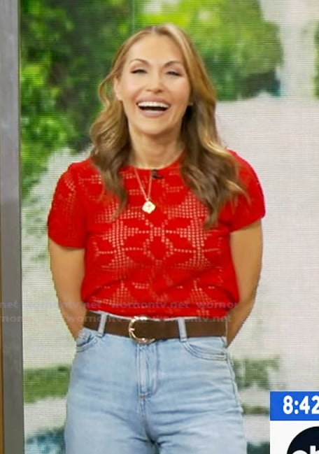 Lori's red lace top on Good Morning America