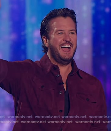 Luke Bryan's red suede shirt on American Idol