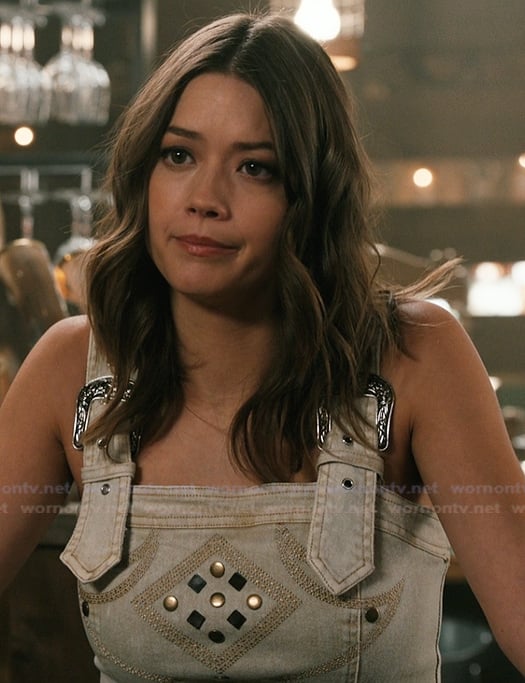 Maddie's studded denim tank on Marshals