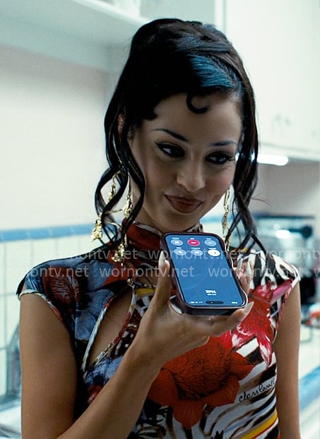 Maddy's floral and zebra print dress on Euphoria