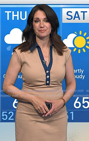 Maria's beige denim trim dress on Today