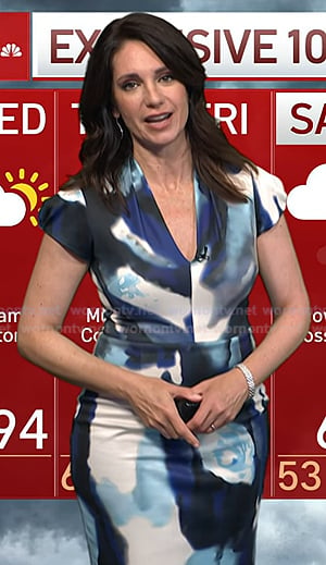 Maria's blue printed cap sleeve dress on Today