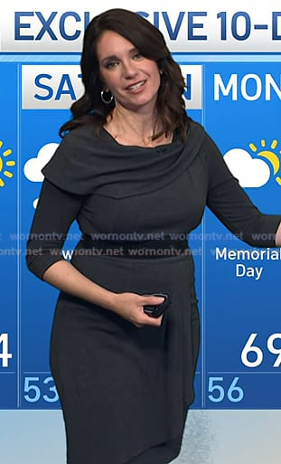 Maria's grey folded neck dress on Today