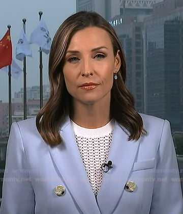 Mary's blue double breasted blazer on Good Morning America