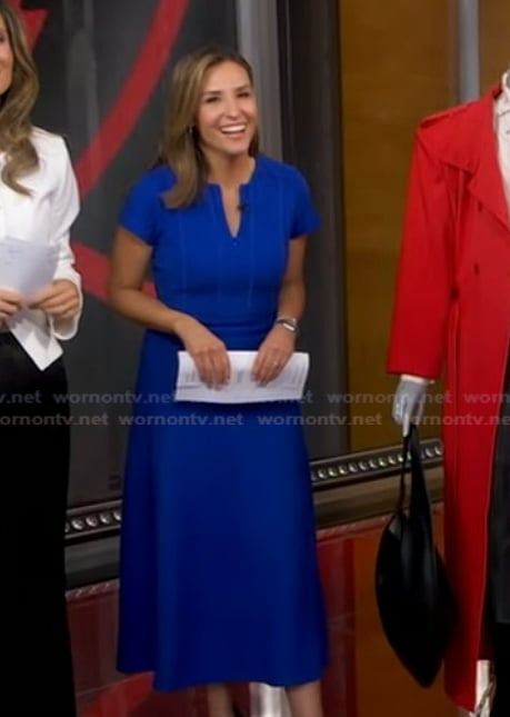 Mary's blue textured dress on Good Morning America