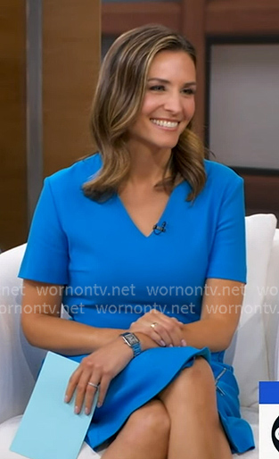Mary's blue zip detail sheath dress on Good Morning America