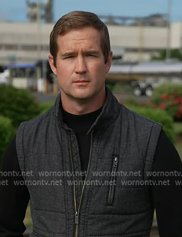 Morgan Chesky's grey puffer vest on NBC News Daily