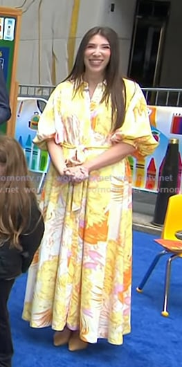 Morgan Flanagan's yellow floral maxi shirtdress on Today