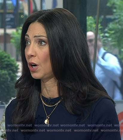 Natalie’s navy star short sleeve sweater on Today