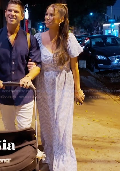 Nia's blue printed maxi dress on The Valley