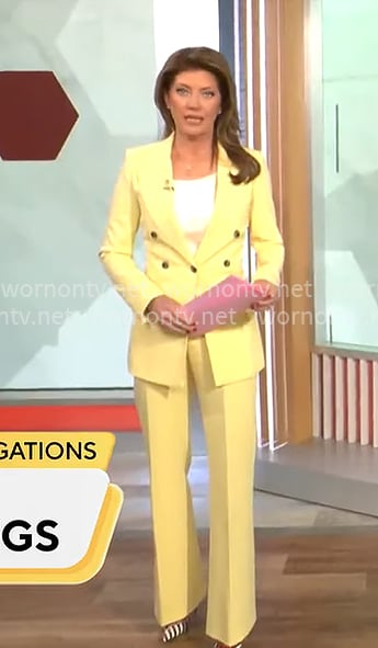 Norah O'Donnell's butter yellow suit on CBS Mornings