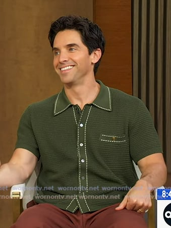 Paul Downs's green knit short sleeve shirt on Good Morning America