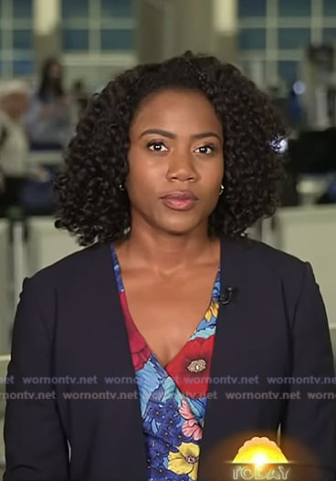 Priscilla Thompson's blue floral print dress on Today