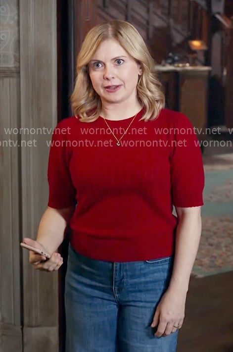 Sam's red short-sleeve sweater on Ghosts